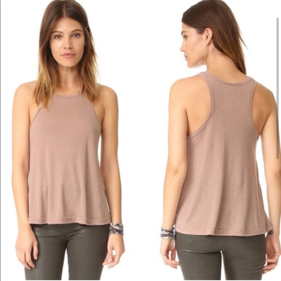 Free People Long Beach Ribbed Tank Top Tan - Picture 8 of 8